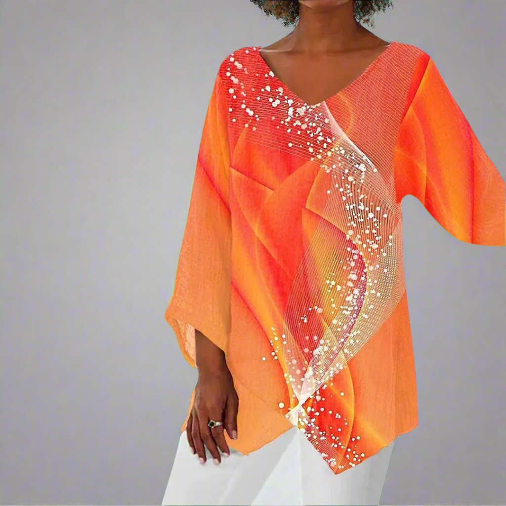 Janka | Vintage-Oberteil aus weichem Premiumstoff mit schmeichelhaftem V-Ausschnitt