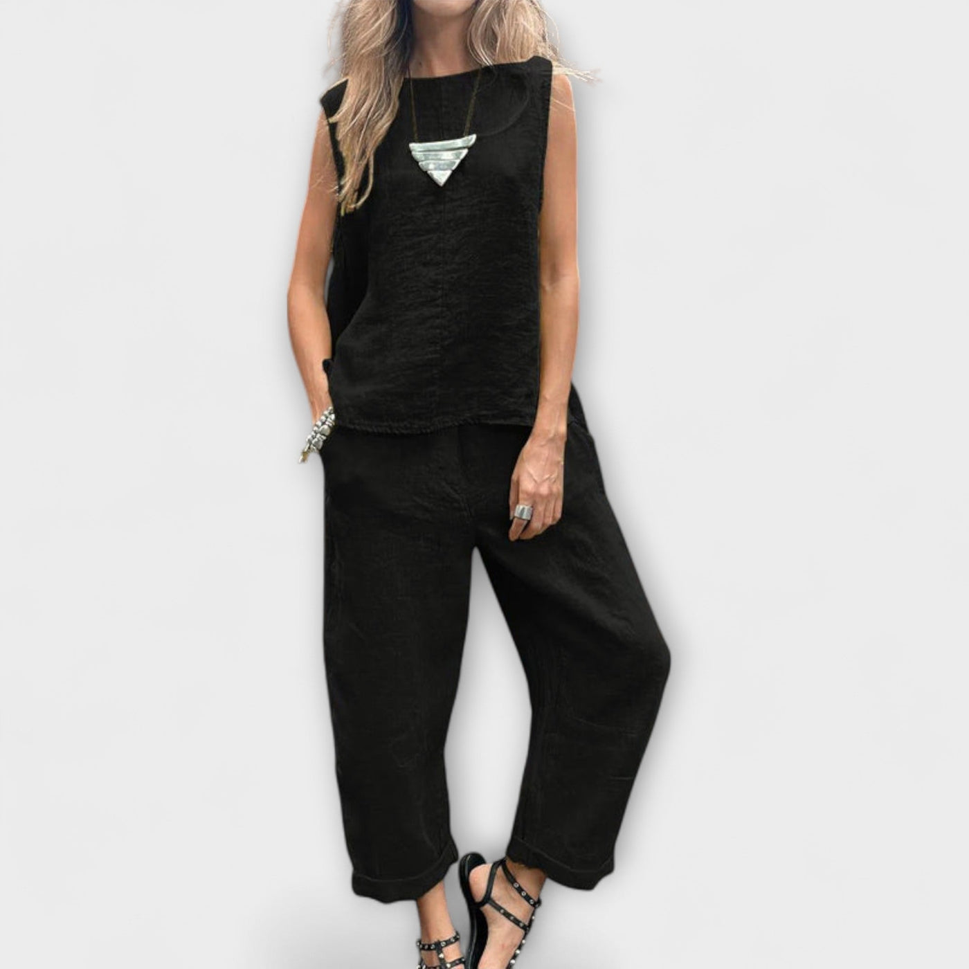 Jennifer - EntspanntesBaumwolle-Leinen Outfit