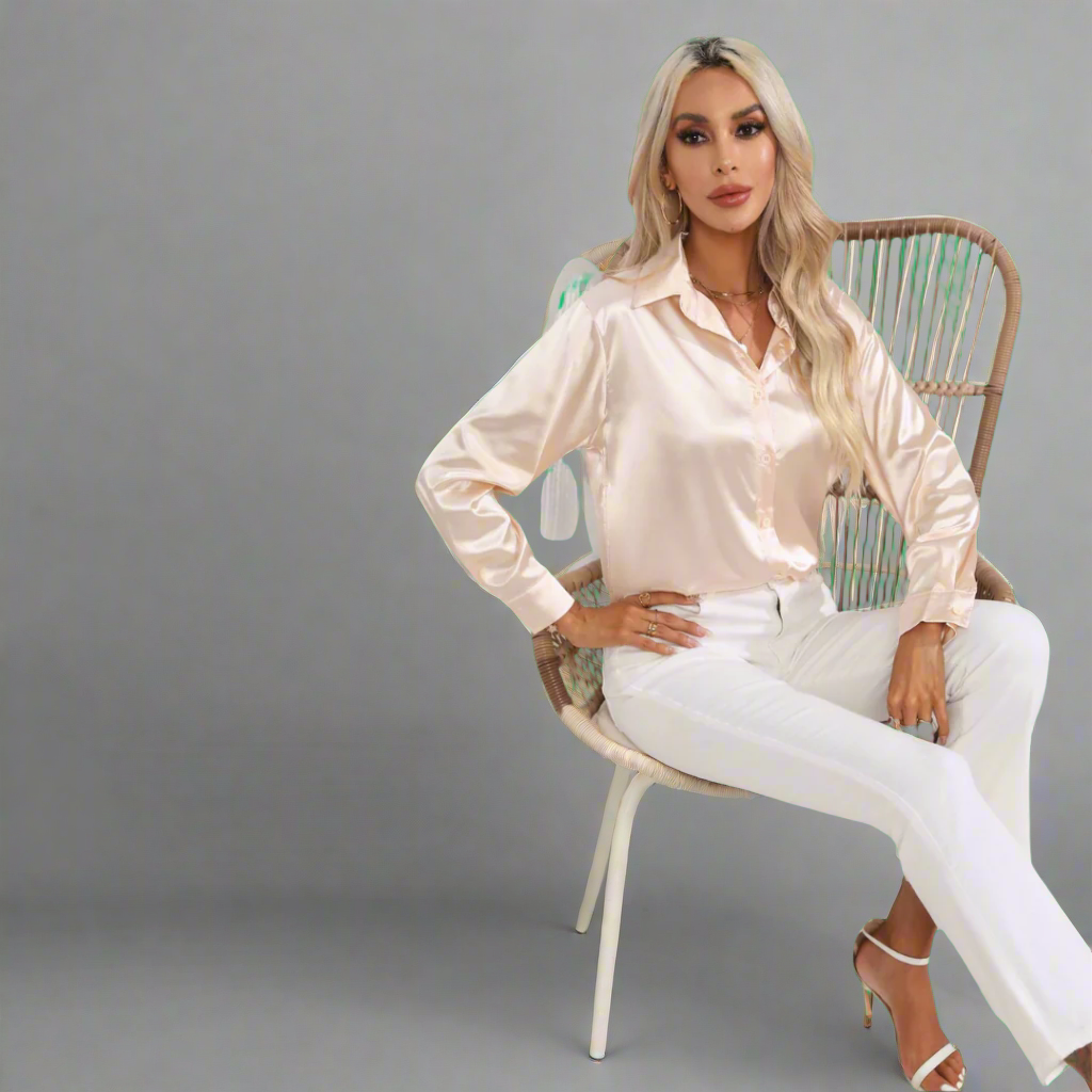 Xaveria | Premium Satinbluse mit elegantem Glanz