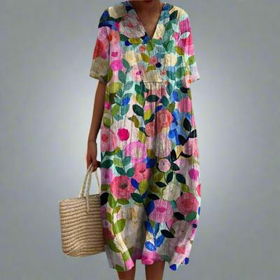 Vroni | Sommerkleid mit Blumenmuster aus hochwertigem Stoff