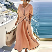 Moria™ - Elegantes Kleid mit Schmeichelnder Taille und Festlichem Chic – Orange