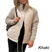 Corisanna - Warme Strickjacke mit Frontreißverschluss – Khaki