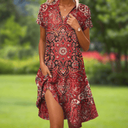 Firi | Damen Schickes Elegantes Kleid – Schick Elegant Kleid Sommer 2026 – Rot (Fast ausverkauft)