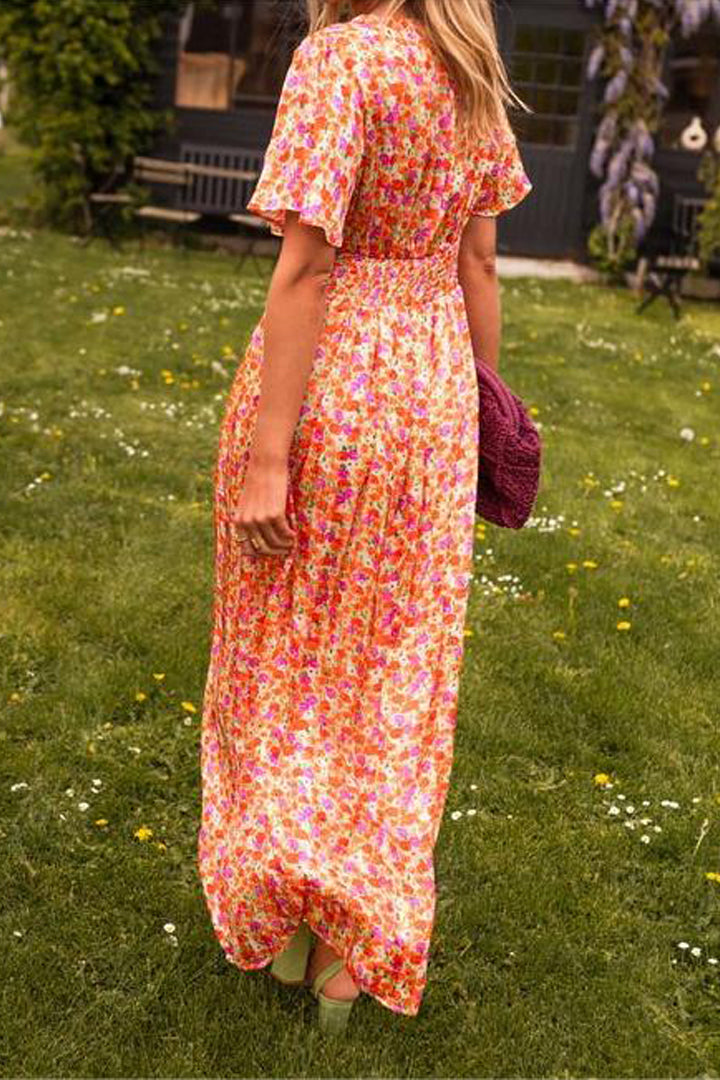 Maxikleid mit Blumenprint | Flatterärmel | Femininer Sommerlook