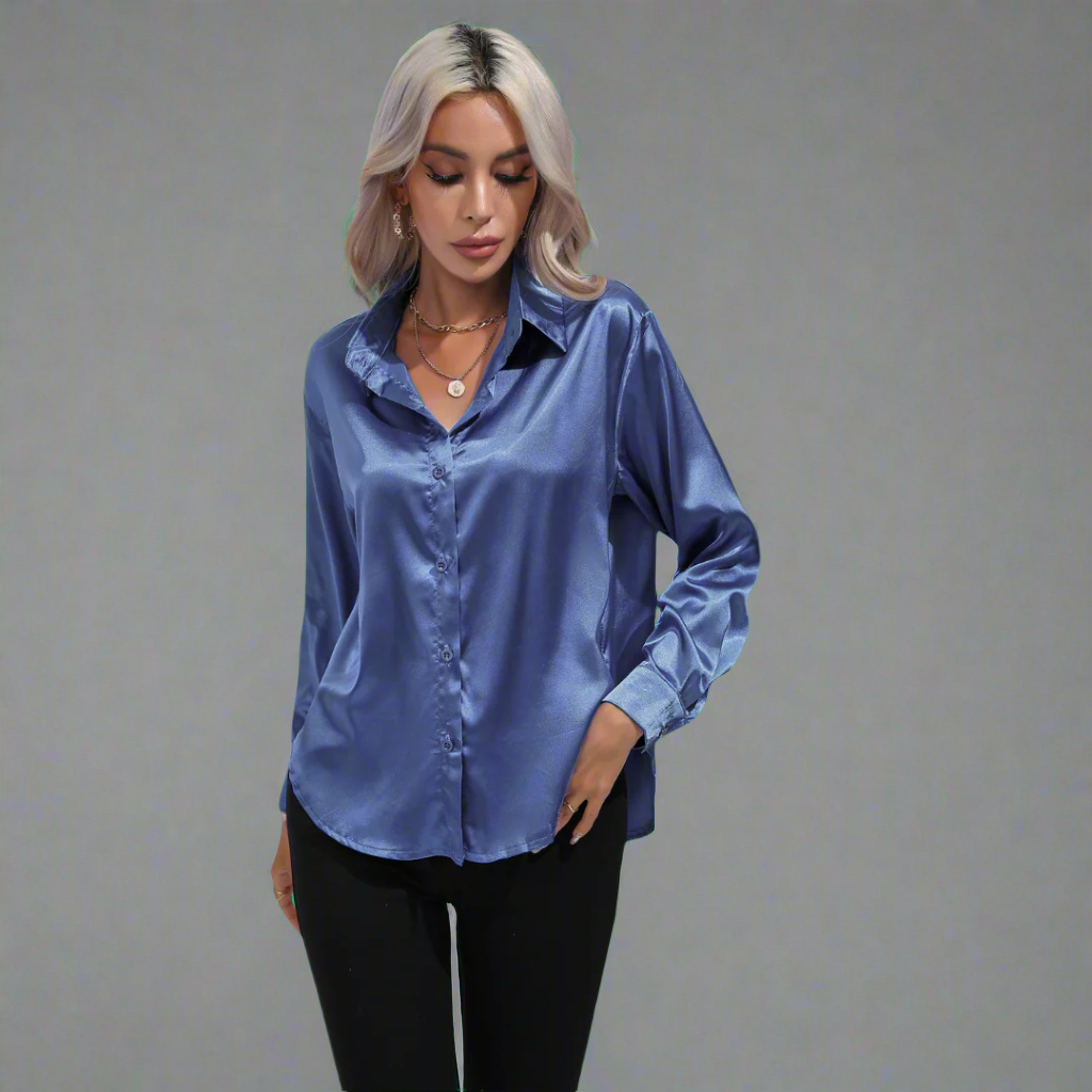 Xaveria | Premium Satinbluse mit elegantem Glanz