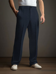 Dartmoor - Texturierte Hose mit geradem Bein – Marineblau