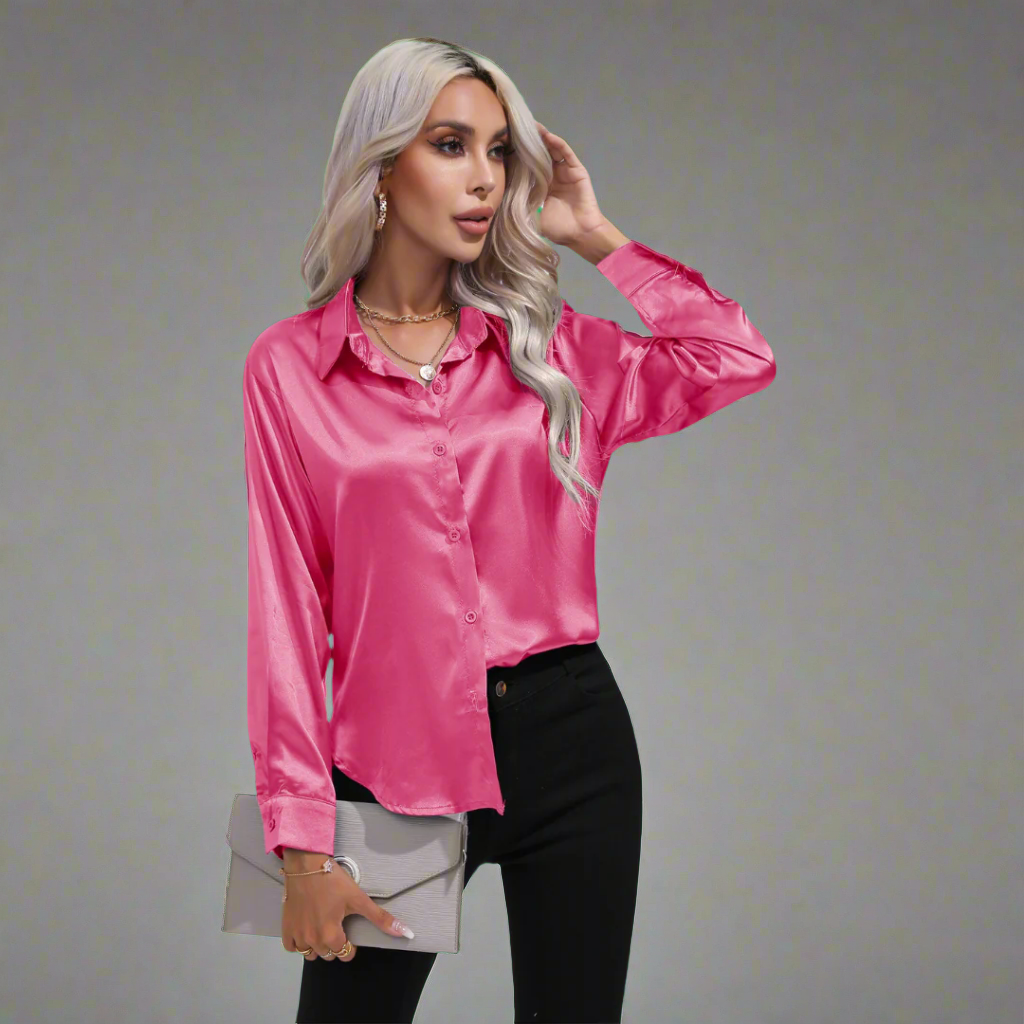 Xaveria | Premium Satinbluse mit elegantem Glanz