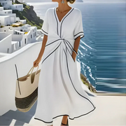 Moria™ - Elegantes Kleid mit Schmeichelnder Taille und Festlichem Chic – Weiß