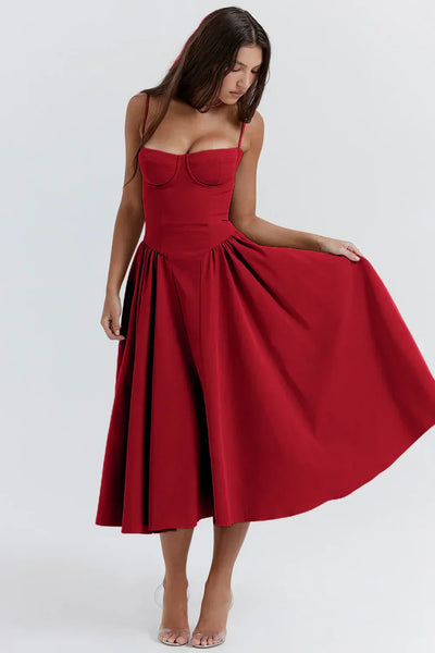 Cheri - rückenfreies Midi-Sling-Kleid für Damen