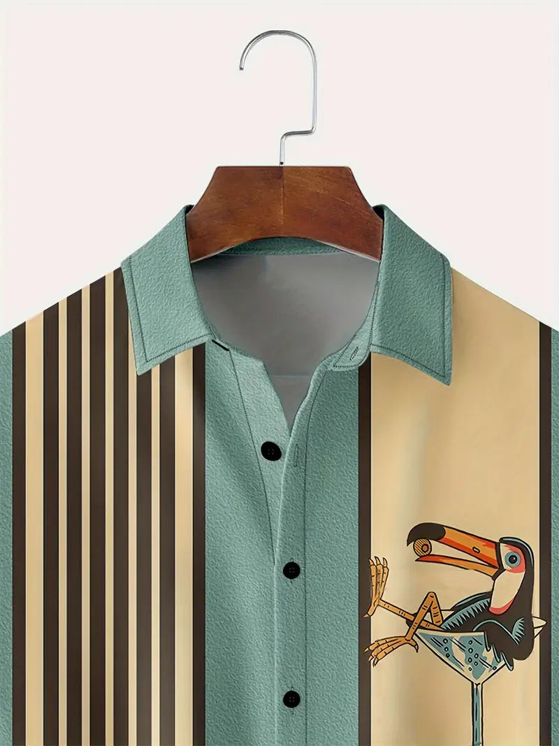 Thomas - Gestreiftes Kurzarmhemd für Herren