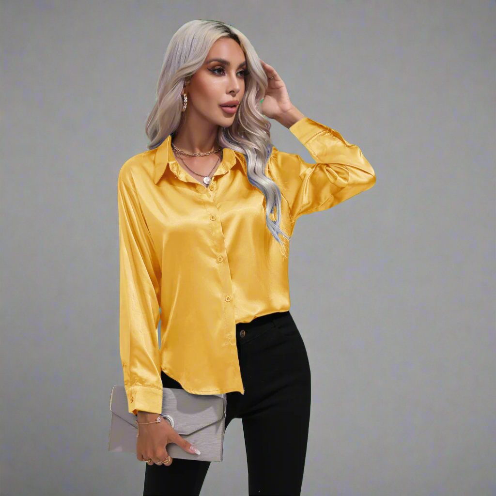 Xaveria | Premium Satinbluse mit elegantem Glanz