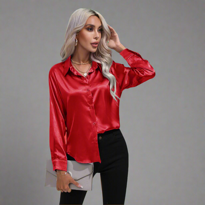 Xaveria | Premium Satinbluse mit elegantem Glanz