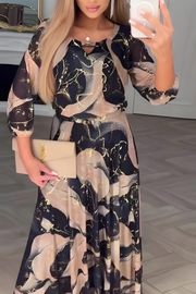 Mariska | Chiffon Midi Kleid – blumenmuster