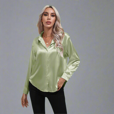 Xaveria | Premium Satinbluse mit elegantem Glanz