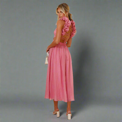 Ruth | Elegantes Blumen-Schulterkleid