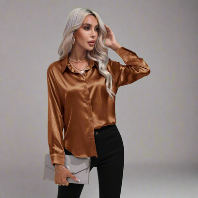 Xaveria | Premium Satinbluse mit elegantem Glanz