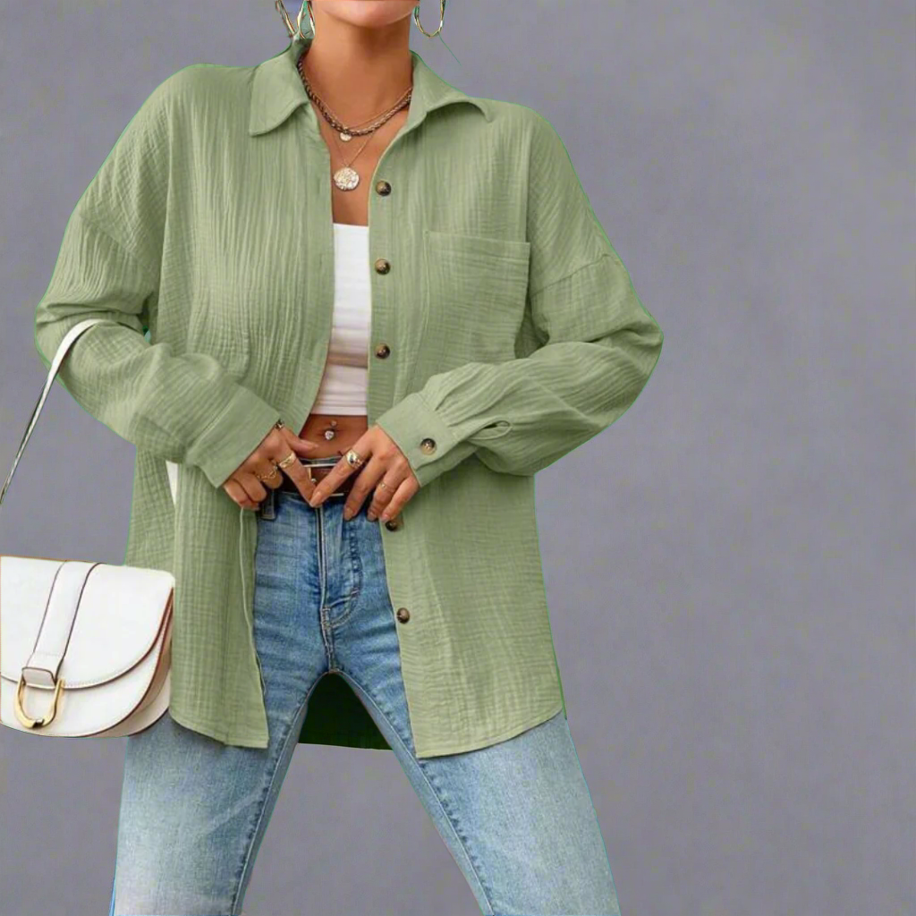 Zenzi | Premium Musselin Bluse für luftige Frühlingstage