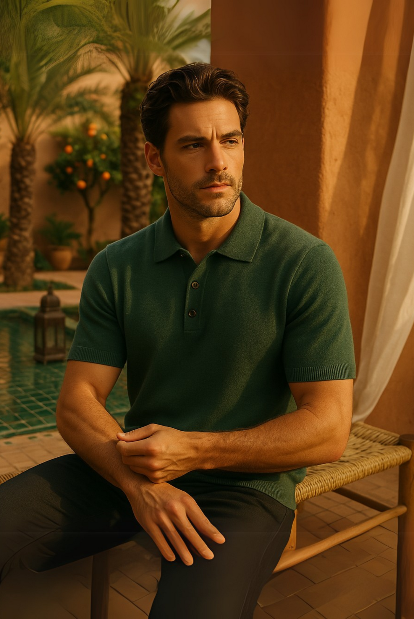 Stilvolles Herren Polo aus Kaschmir-Merinowolle – Eliano