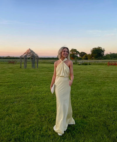 Stilvolle Halterneck-Maxikleid Damen mit Taillierung – Yara