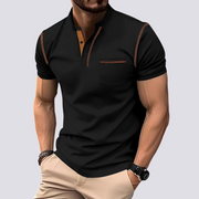 Stefan - Elegantes, luftdurchlässiges Herren-Poloshirt – Schwarz