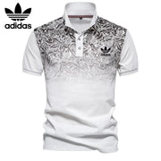 Herren-Poloshirt mit Blumenakzent – Weiß