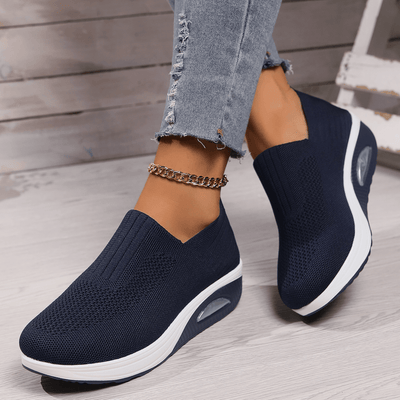 Damen Slip-on Strick-Sneaker mit Keilsohle