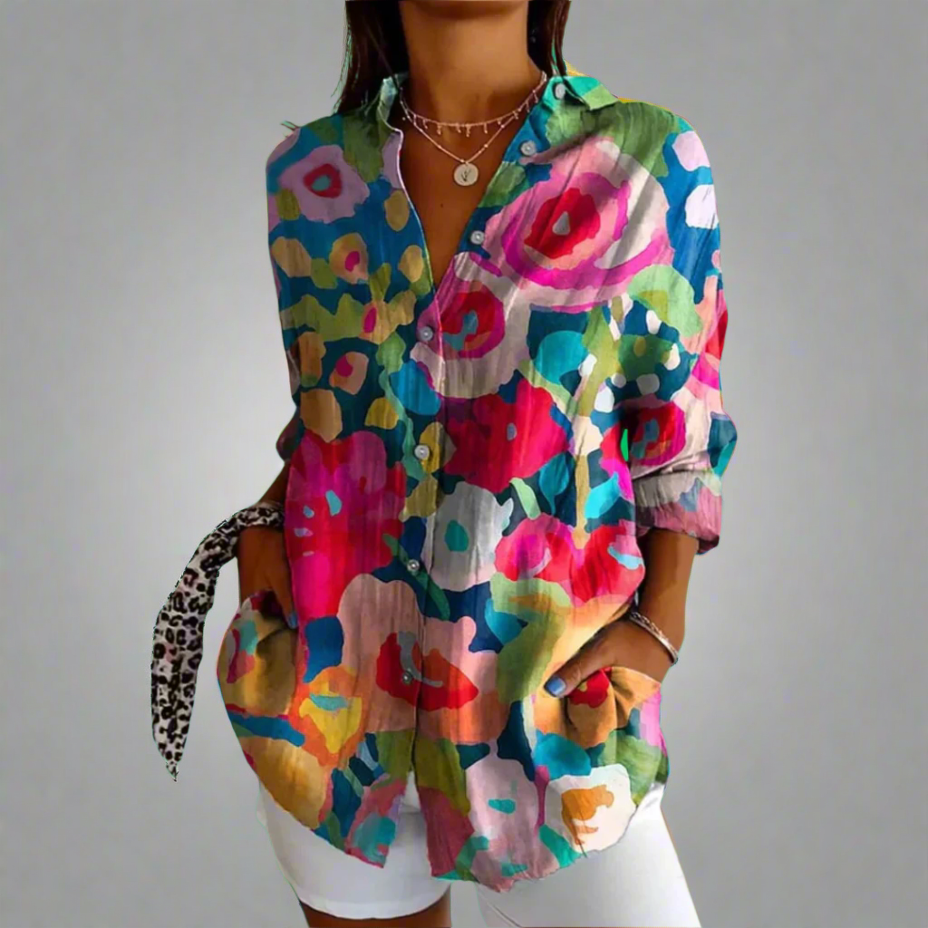 Delia | Vintage Bluse aus Premiumstoff mit handgefertigten Details