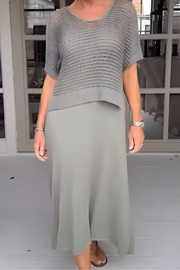 Hanna | Feminines Damen-Sommerkleid modern & chic – Grau