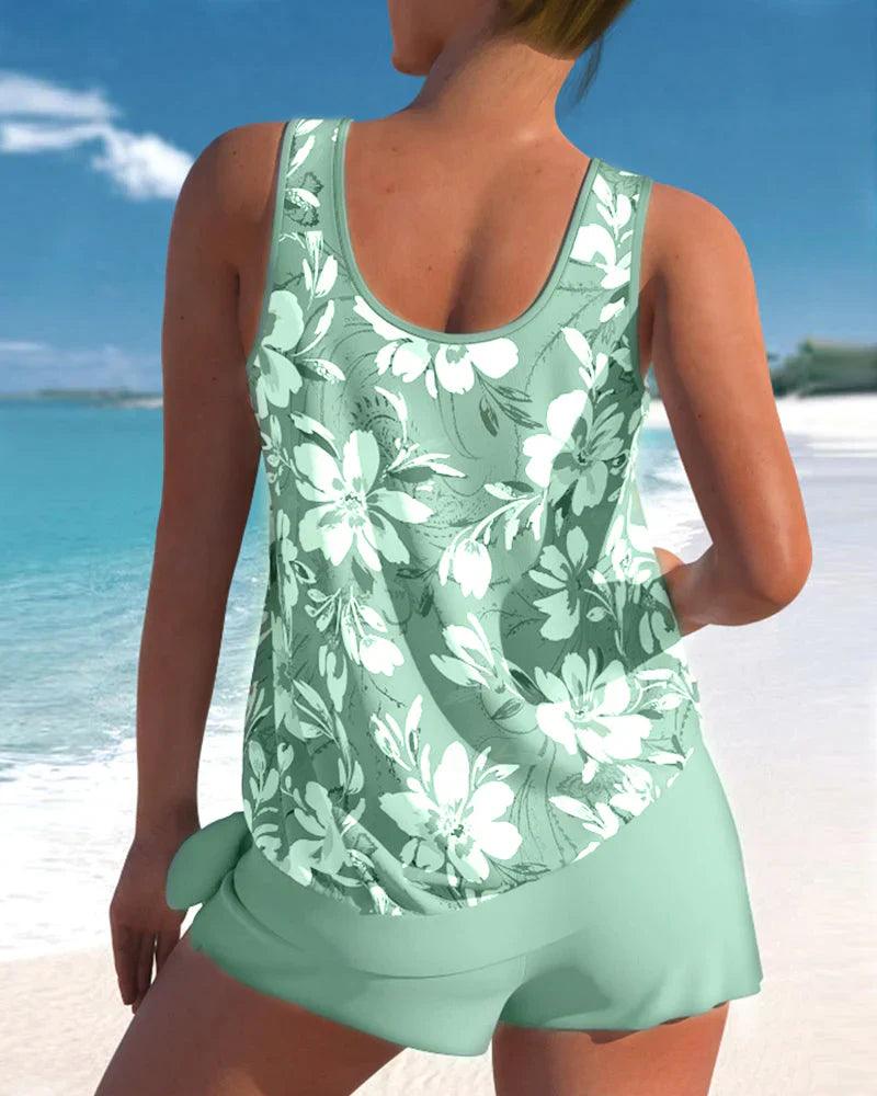 Florales Zweiteiliges Tankini-Set für Damen