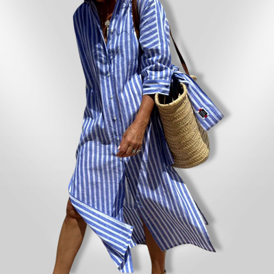 Selina | Modisches gestreiftes Hemdkleid für Frauen