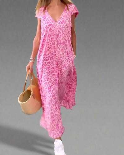 Zelda | Langes Kleid mit V-Ausschnitt