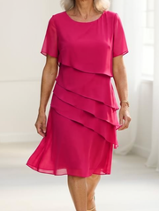 Linda™ - Elegantes Komfort-Rüschenkleid – Rosa