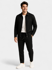 Kirkby - Weiche Anzughose mit Stretch – Schwarz
