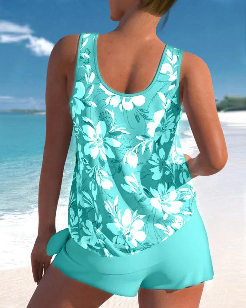 Florales Zweiteiliges Tankini-Set für Damen