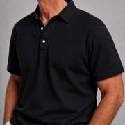 Fenwick - leichtes Leinen-Poloshirt – Schwarz