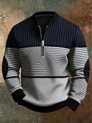 Anvar - Weicher Half-Zip-Pullover – Schwarz