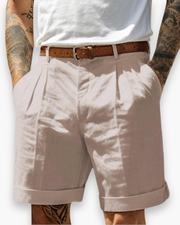 Leon | Herren Chino Shorts Pleated Bermuda Sommerhose Herren – Beige