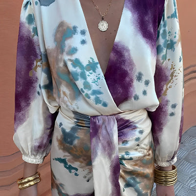 Jazmyn - Elegantes V-Ausschnitt-Kleid für Damen