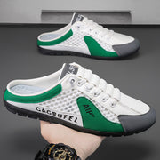 Alrian | Sportliche Herren-Pantoletten mit Schnürdesign – Grün