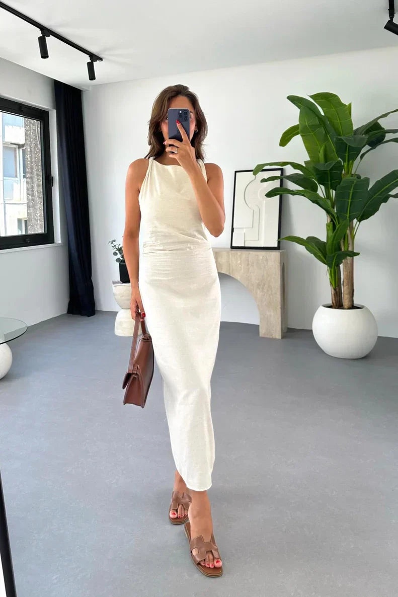 Zeitloses Midikleid | Elegante Schlichtheit & schmeichelnde Silhouette | Sommerliche Leichtigkeit