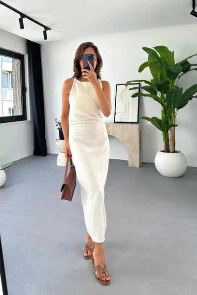 Zeitloses Midikleid | Elegante Schlichtheit & schmeichelnde Silhouette | Sommerliche Leichtigkeit