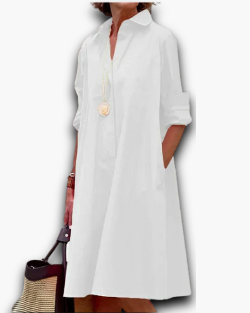 Damen Elegantes Hemdblusen Kleid | Modern