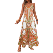 Emilia | Schickes Sommerkleid mit floralem Muster – Orange
