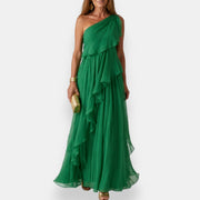 Heloisia - Luxuriöses One-Shoulder-Abendkleid – Grün
