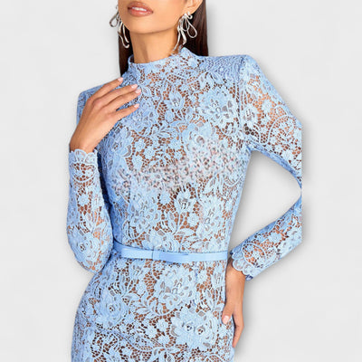 Freya - Elegantes Midi-Kleid aus floraler Spitze