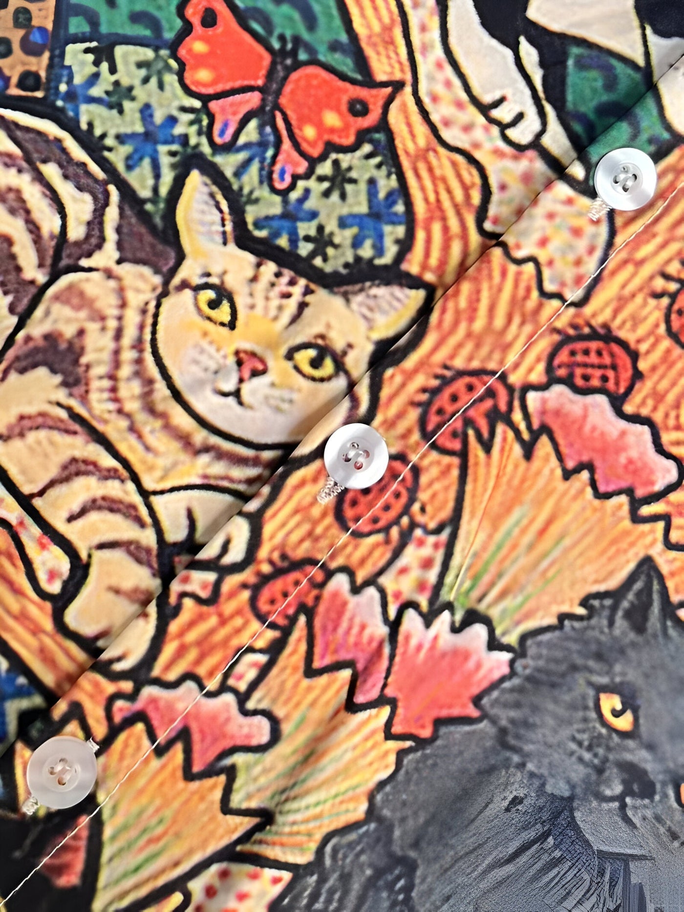 Dianna | Verspieltes & Farbenfrohes Katzen- und Schmetterlings-Top