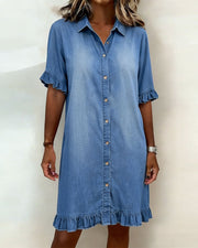 DELFI | BEQUEMES JEANSKLEID – Blau