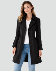 Ameliea - taillierter Trenchcoat – Schwarz