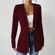 Alivienne - Taillierter Ein-Knopf-Blazer – Dunkelrot