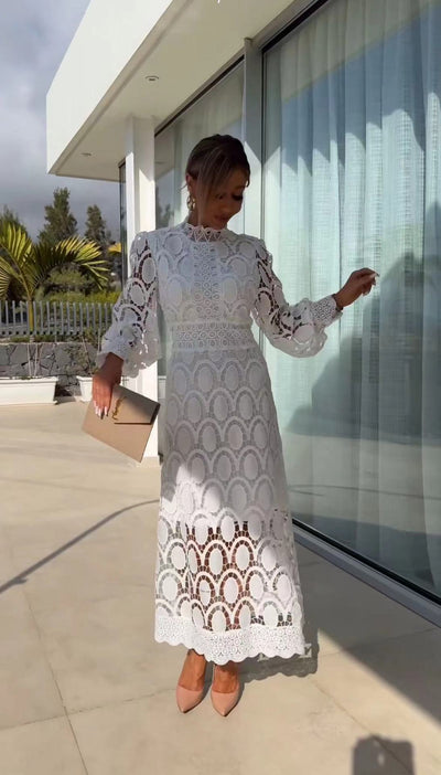 Lydia - Langes Damenkleid mit lebhaftem Patchwork